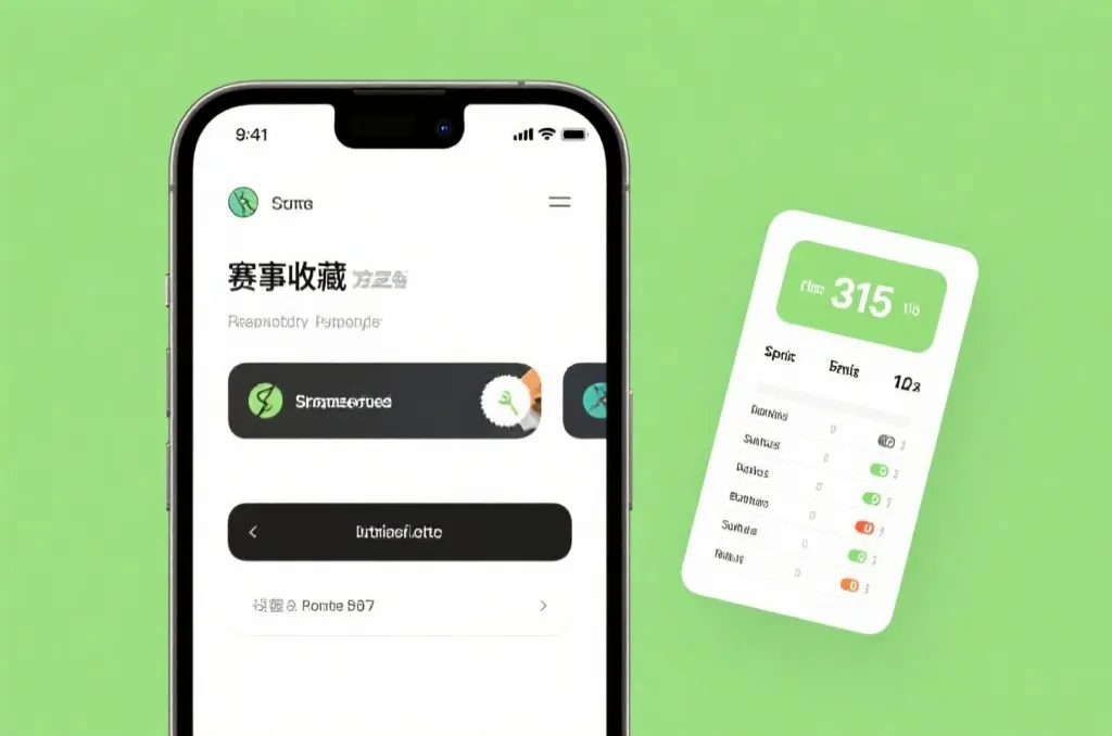 世界杯积分榜页面与收藏提醒图标的示意画面